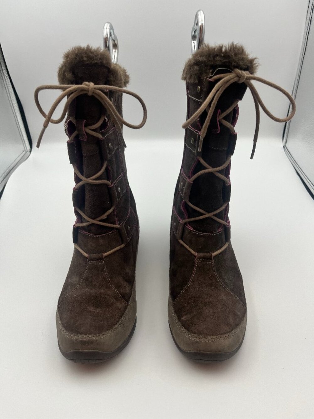 North Face Women's Brown Suede Lace Up Primaloft 200 Gram Insulated Boots Sz 7